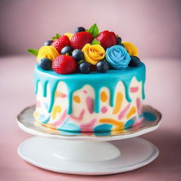 A high-quality, mouth-watering image of a cake