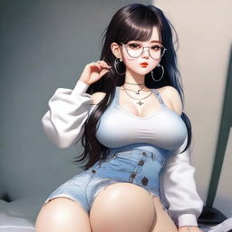 Generate a digital art image of an Asian e-girl