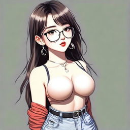 Generate a digital art image of an Asian e-girl