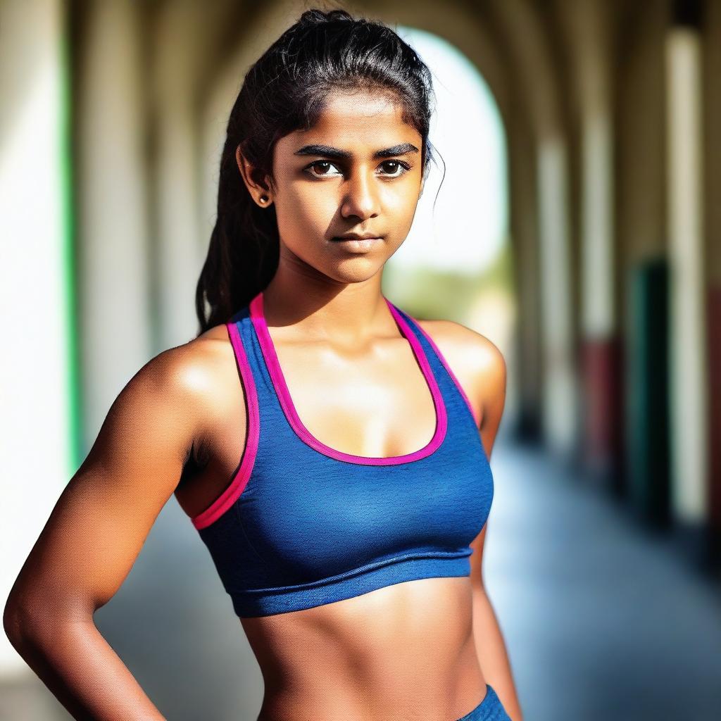 A tastefully done, high-quality photograph of a Desi Indian teenage girl