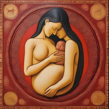 The painting depicted a mother and her unborn child, symbolizing the concept of passive immunity being transferred through the placenta.