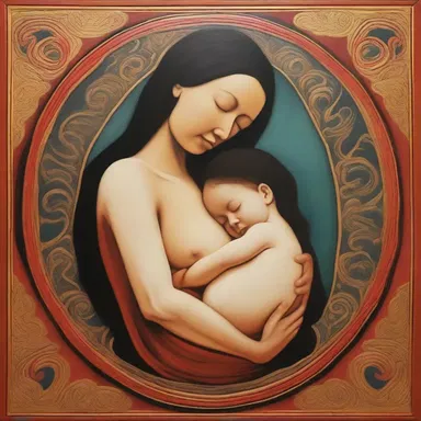 The painting depicted a mother and her unborn child, symbolizing the concept of passive immunity being transferred through the placenta.
