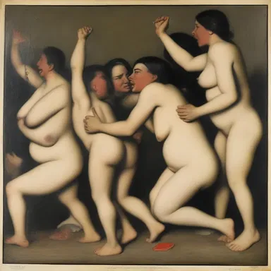 The controversial artwork depicted a degenerate engaging in immoral behavior.
