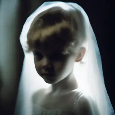 As the ghostly figure emerged from the darkness, its pageboy hair stood on end.