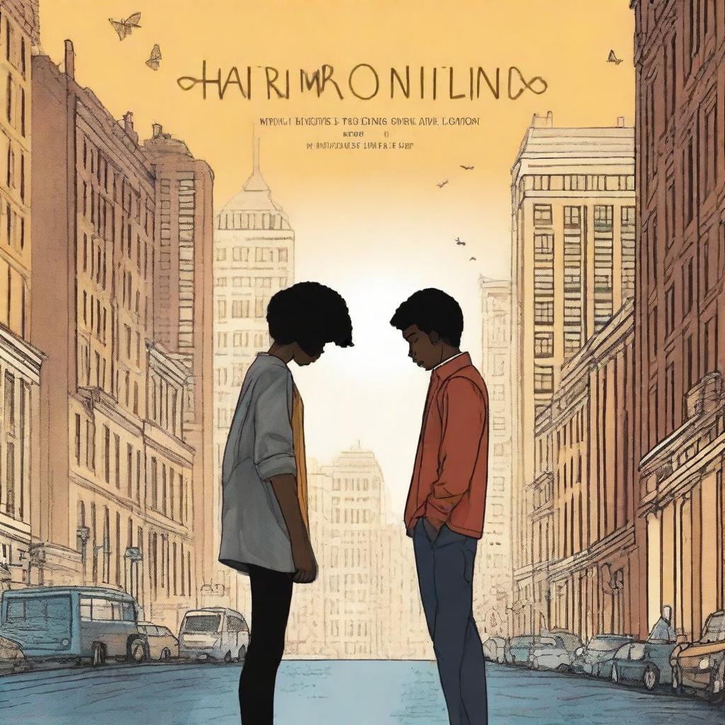 This is a high-quality digital art image of a book cover for a novel titled 'Harmonizing: The Highs And Lows'