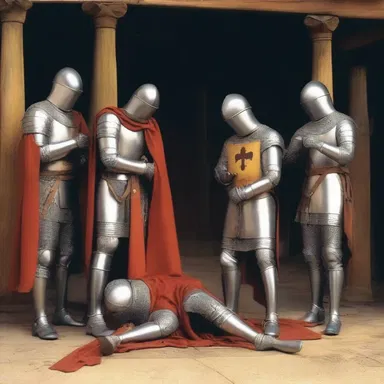 During the medieval period, knights would prostrate themselves before the king as a sign of loyalty and submission.