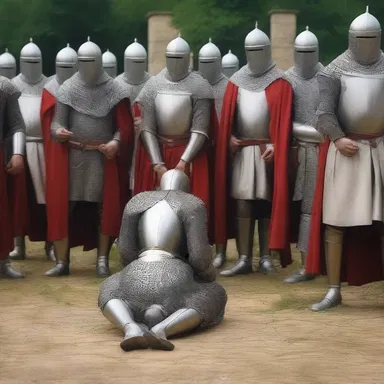 During the medieval period, knights would prostrate themselves before the king as a sign of loyalty and submission.