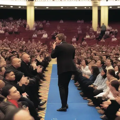 The comedian prostrated his audience with his hilarious jokes, leaving them helpless with laughter.