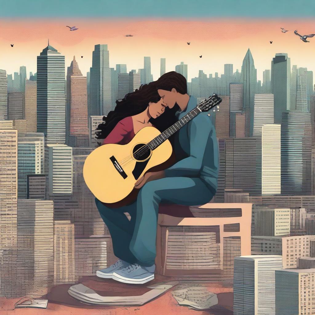 This image is a high-quality digital art representation of a novel titled 'Harmonizing: The Highs And Lows'