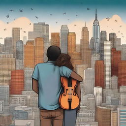 This image is a high-quality digital art representation of a novel titled 'Harmonizing: The Highs And Lows'
