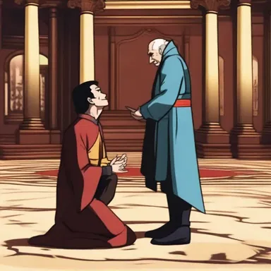 In the final episode of the series, the hero prostrated himself in front of the villain, begging for forgiveness.