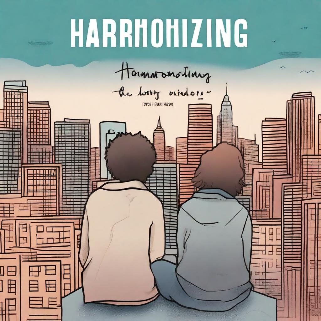 This is a high-quality digital art image of a cool book cover for the novel 'Harmonizing: The Highs And Lows'