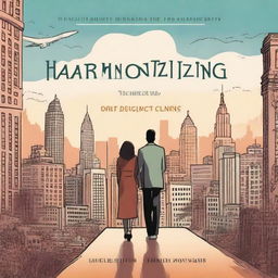 This is a high-quality digital art image of a cool book cover for the novel 'Harmonizing: The Highs And Lows'