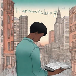 This image is a high-quality digital art representation of a cool book cover for 'Harmonizing: The Highs And Lows'