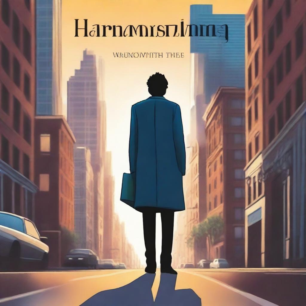 This is a high-quality digital art image of a cool book cover for the novel 'Harmonizing: The Highs And Lows'