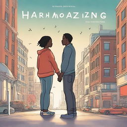 This is a high-quality digital art image, a potential book cover for the novel 'Harmonizing: The Highs And Lows'