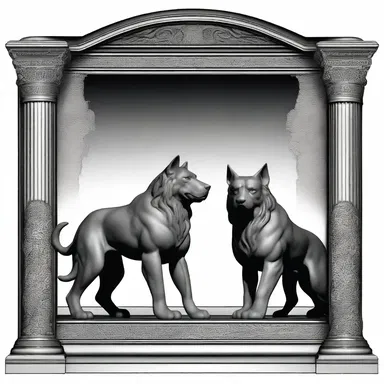 According to Greek mythology, Cerberus, the three-headed dog, guarded the gates of the Underworld with gateposts made of obsidian.