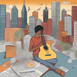 This high-quality digital art image is a series of illustrations for the book project 'Harmonizing: The Highs And Lows'