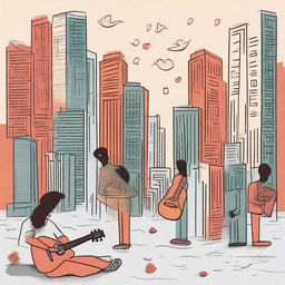 This high-quality digital art image features a series of illustrations for the book 'Harmonizing: The Highs And Lows'