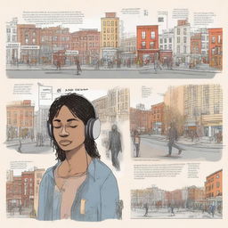 This high-quality digital art image features a series of illustrations for the book 'Harmonizing: The Highs And Lows'