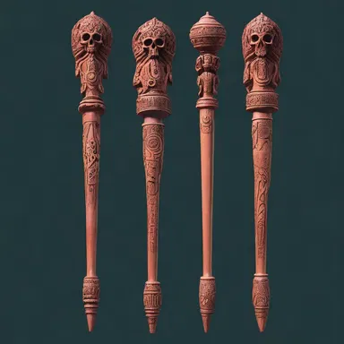 In the magical world of fantasy, the mystical staff was adorned with intricate bonelike carvings that represented ancient power.