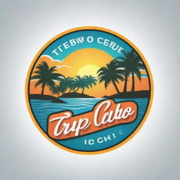 Design a vibrant logo featuring the words 'Trip to Cebu' with a tropical, travel-oriented theme.