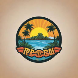 Design a vibrant logo featuring the words 'Trip to Cebu' with a tropical, travel-oriented theme.