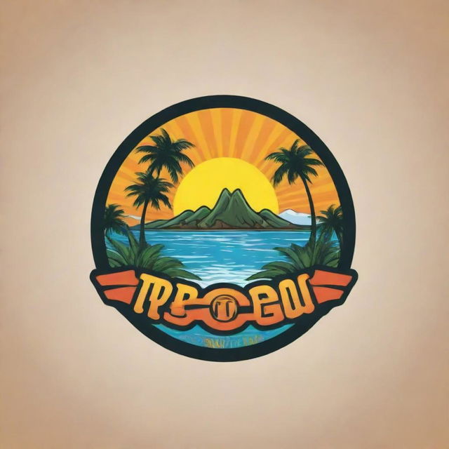 Design a vibrant logo featuring the words 'Trip to Cebu' with a tropical, travel-oriented theme.