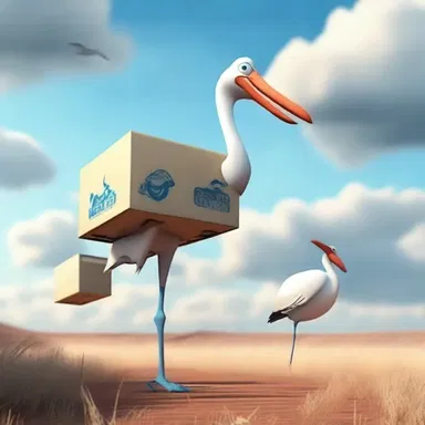 In the futuristic world of the novel, a group of storks equipped with advanced technology deliver packages to remote areas.