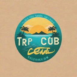 Design a vibrant logo featuring the words 'Trip to Cebu' with a tropical, travel-oriented theme.