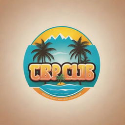 Design a vibrant logo featuring the words 'Trip to Cebu' with a tropical, travel-oriented theme.