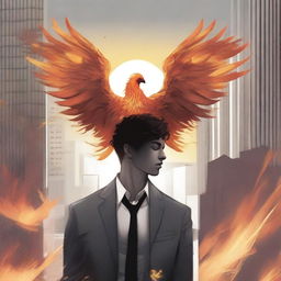 This high-quality digital art illustration for the book 'Harmonizing: The Highs And Lows' vividly depicts the male protagonist in moments of love and heartbreak amidst a bustling city