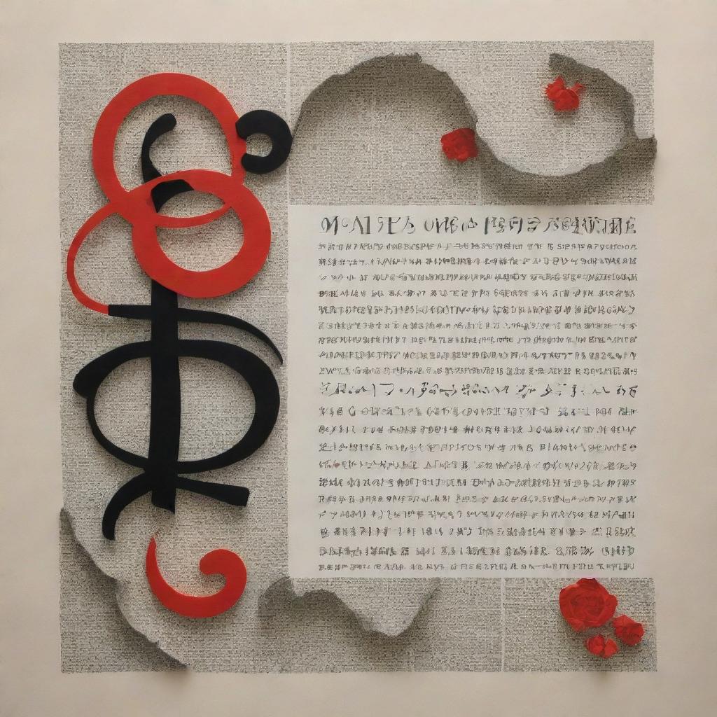 A visually striking typography of the haiku: 'A one piece of art, There’s a thousands of meaning, One can change a whole', embedded in a rich background capturing the myriad of meanings in art.