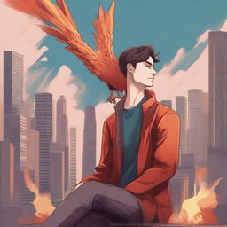 This set of high-quality digital art illustrations for 'Harmonizing: The Highs And Lows' vividly portrays the male protagonist's emotional journey