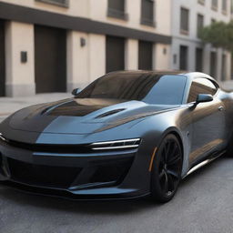 Render the most stunning and sleek muscle car from the year 2023 with attention to exquisite detailing and an impressive finish