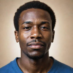 A portrait of an African-American man with features highlighted showing kindness and strength