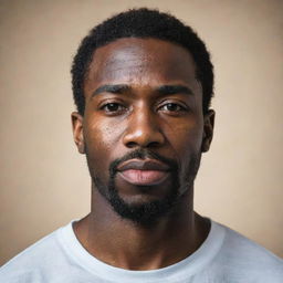 A portrait of an African-American man with features highlighted showing kindness and strength