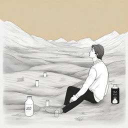 This high-quality digital art illustration for Chapter 2 of 'Harmonizing: The Highs And Lows' depicts the male protagonist's descent into despair and addiction in 'The Valley of the Dolls'