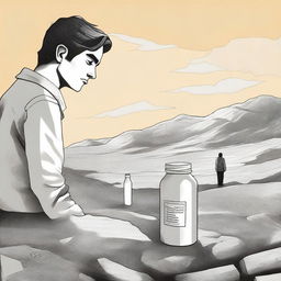 This high-quality digital art illustration for Chapter 2 of 'Harmonizing: The Highs And Lows' depicts the male protagonist's descent into despair and addiction in 'The Valley of the Dolls'