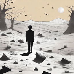 This digital art image is an illustration for Chapter 2 of 'Harmonizing: The Highs And Lows', showing the male protagonist's journey into despair and addiction in 'The Valley of the Dolls'