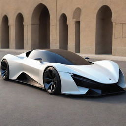 Generate an image of the most beautiful Iranian supercar from the year 2024 showcasing futuristic design and sleek aesthetics.