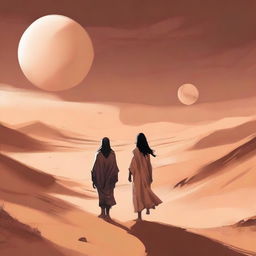 This is a high-quality digital art illustration for Chapter 1, 'The Sands of Destiny', from 'Harmonizing: The Highs And Lows'