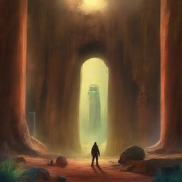 This is a high-quality digital art image depicting a scene from a science fiction/fantasy series set in the hollow Earth of Pellucidar