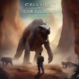 This is a captivating digital art image designed as a book cover for a science fiction/fantasy series titled 'Pellucidar Chronicles'