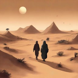 A contemporary digital art illustration for Chapter 1, 'The Sands of Destiny,' from the book 'Harmonizing: The Highs And Lows' is presented
