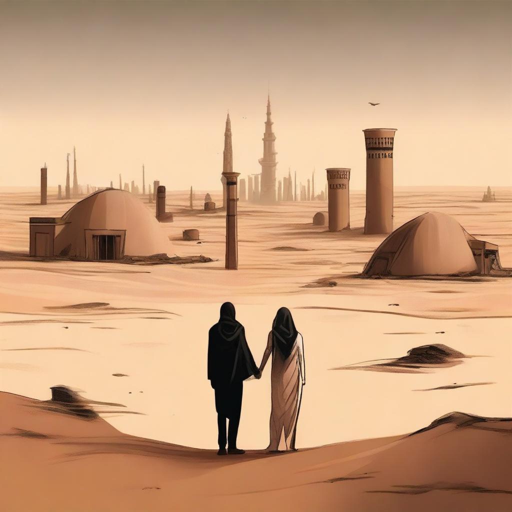 This is a digital art illustration for Chapter 1, 'The Sands of Destiny,' from the book 'Harmonizing: The Highs And Lows