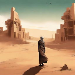 This is a digital art illustration for Chapter 1, 'The Sands of Destiny,' from the book 'Harmonizing: The Highs And Lows