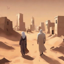 This is a digital art illustration for Chapter 1, 'The Sands of Destiny,' from the book 'Harmonizing: The Highs And Lows
