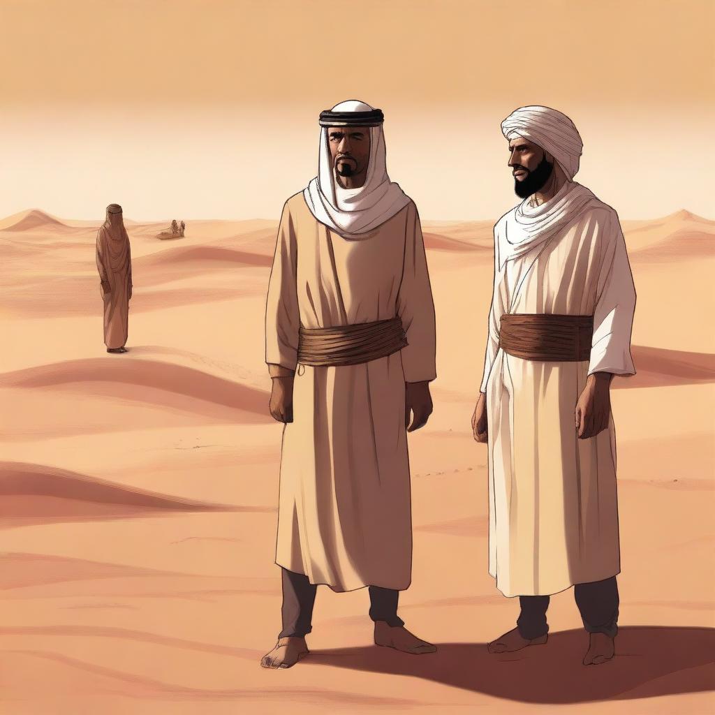 A high-quality digital art illustration for Chapter 1, 'The Sands of Destiny,' from 'Harmonizing: The Highs And Lows' is presented