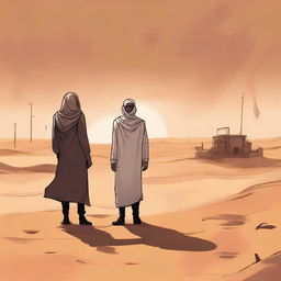 A high-quality digital art illustration for Chapter 1, 'The Sands of Destiny,' from 'Harmonizing: The Highs And Lows' is presented